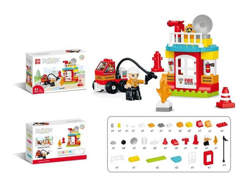 Small Fire Station Building Blocks 41pcs