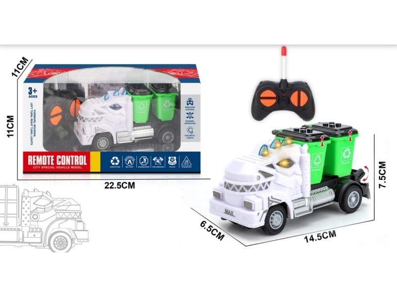 Four-Channel Tyrannosaurus Rex Remote-Controlled Trash Can Sanitation Vehicle