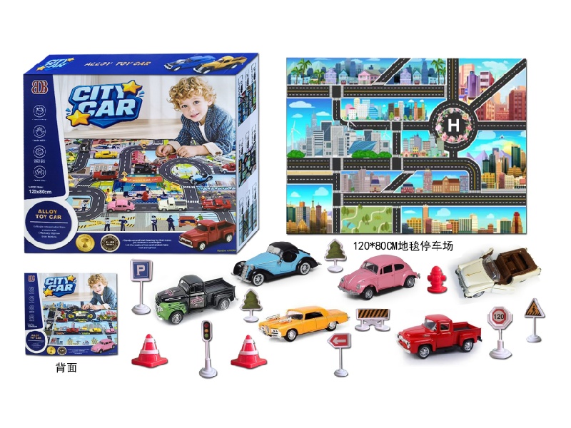 Alloy Car + Carpet Parking Lot +2 Random Alloy Cars With Pictures