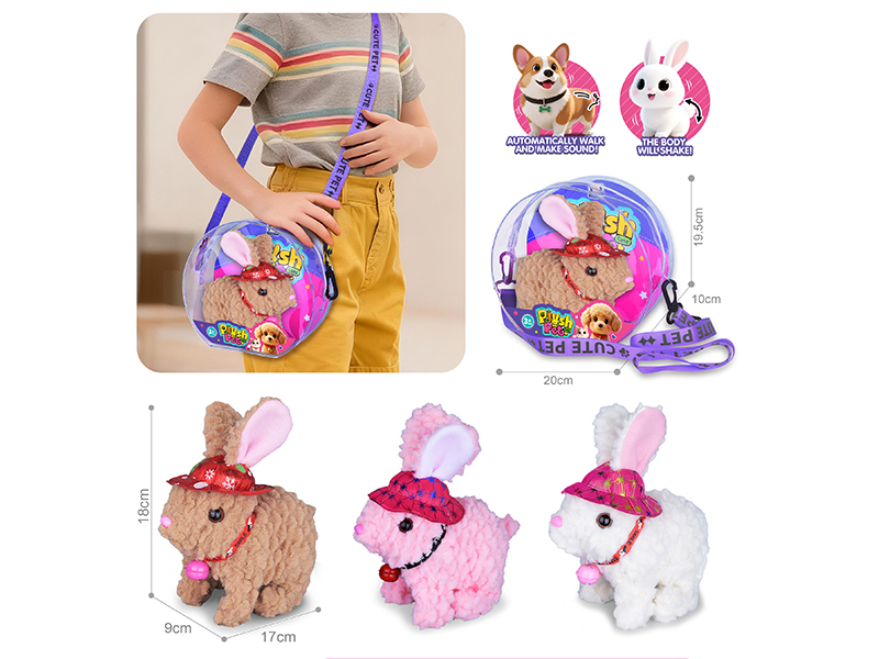 B/O Plush Pet Rabbit Single-Shoulder Bag