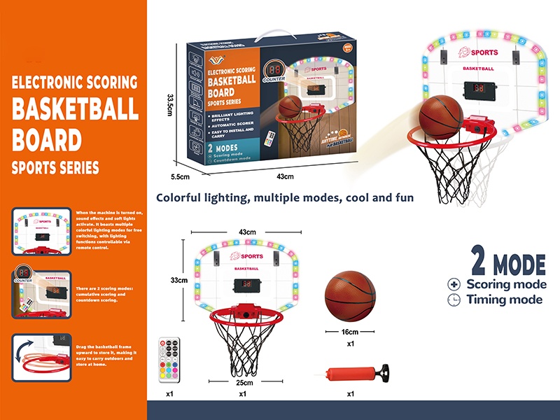 RC Electrnic Scoring Basketball Board With Lights/Plastic Hoop