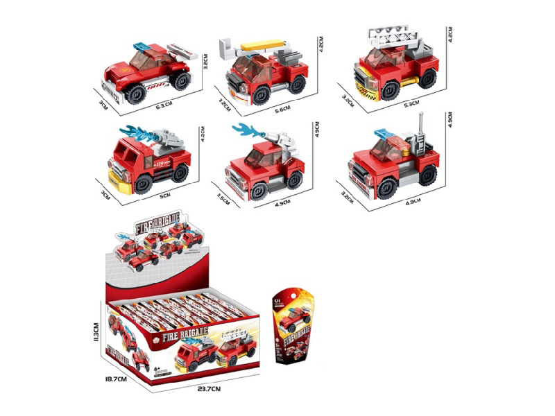 Diy Building Block Fire Brigade (6 Different Shapes *2)
