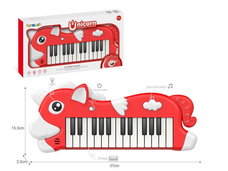 25-Key Electronic Organ (Red Unicorn)