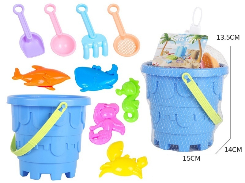 Castle Beach Bucket, Terrifying Marine Animals 10-Piece Set