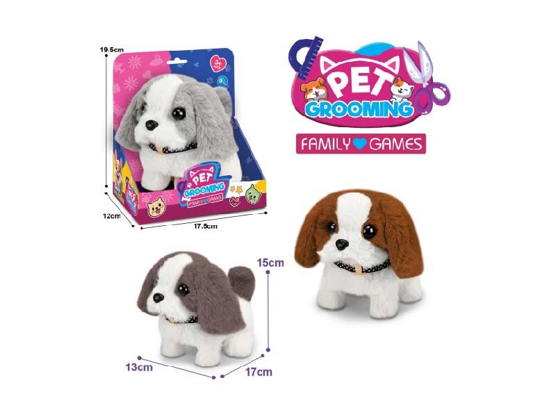 B/O Plush Color-Matching Dog (Three-Color Mixed Outfit)