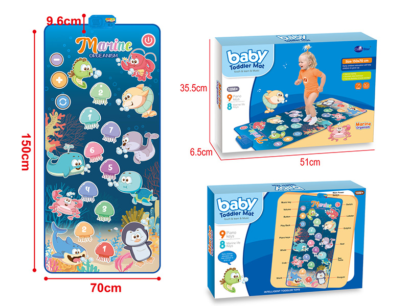 Cartoon Sea Animal Pattern Baby Toddler Music Mat