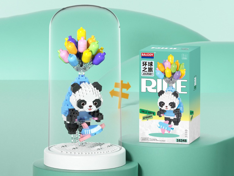 Journey Around The World - Balloon Panda Small Particle Building Blocks(433pcs)