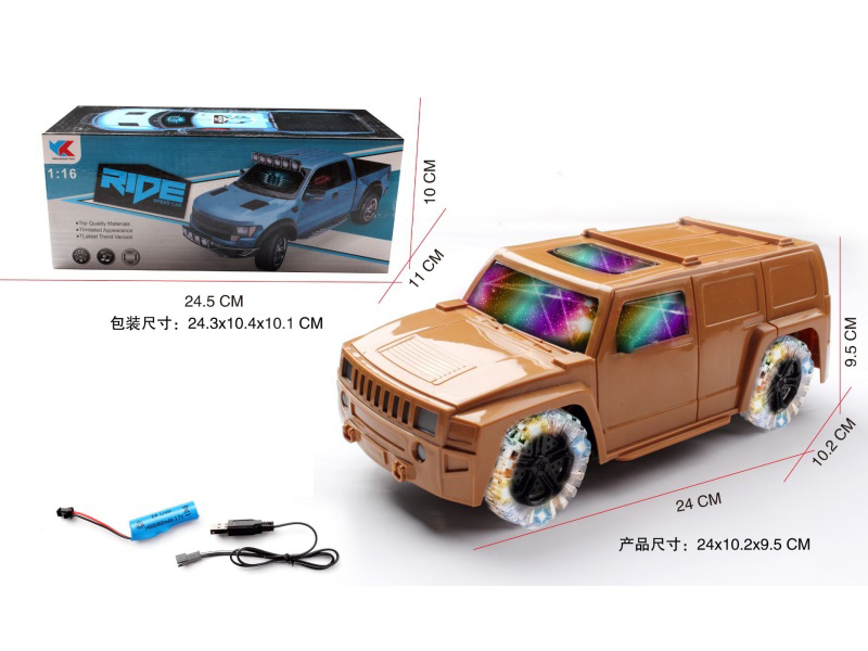 1:16 Electric Universal H3 Hummer Simulation Off-Road Vehicle +3D Lighting And Music + Colorful Four-Wheel Lights
