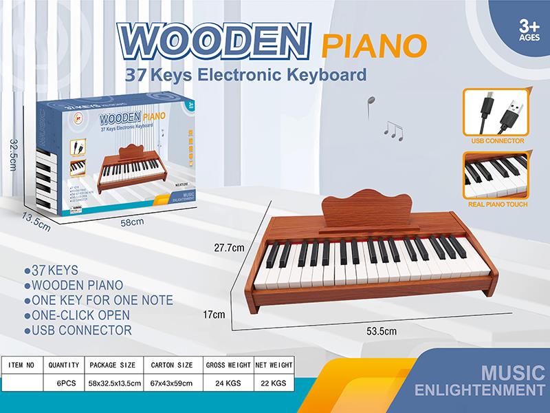 37 Keys Wooden Electronic Piano