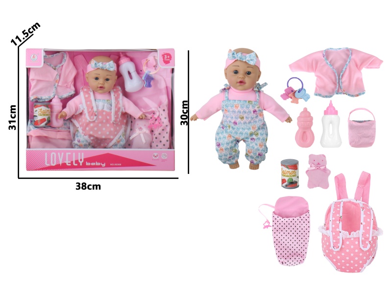 12-Inch Non-Ic Rubber Hands And Feet Stuffed Baby Carrier Doll Accessories