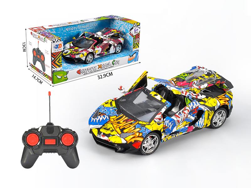 1:18 Lamborghini 4 Open Doors Graffiti Remote Control Car(Not Included Batteries)