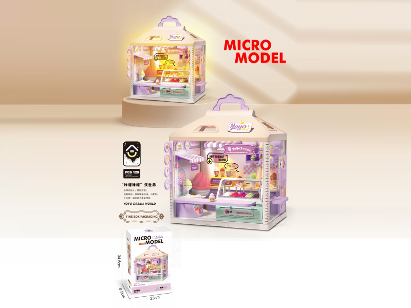 DIY Ice Cream Shop Micro Model With Light