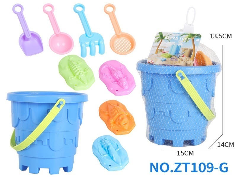 Castle Beach Bucket, Terrifying Dinosaur Fossils 9-Piece Set