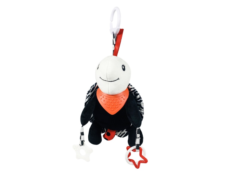 Turtle Baby Soothing Bell Teething Ring Plush Pendant