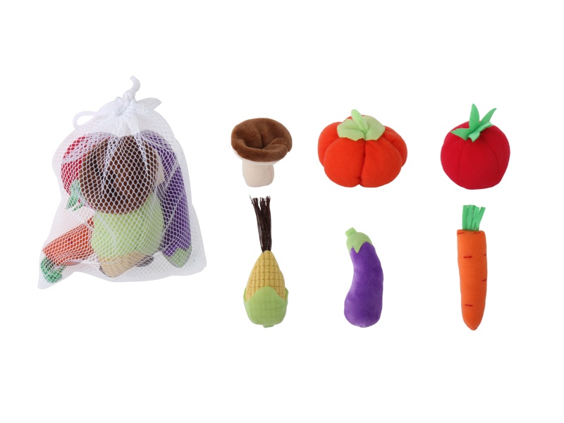 Vegetables (Mushrooms, Pumpkin, Tomato, Corn, Carrot, Eggplant) 6-Piece Set