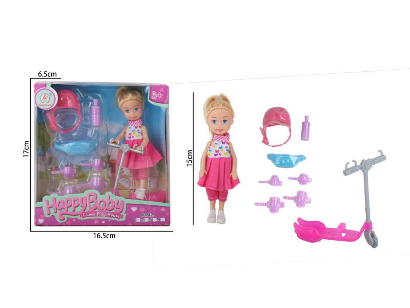 6-Inch Realistic Little Girl Skateboarding Movement