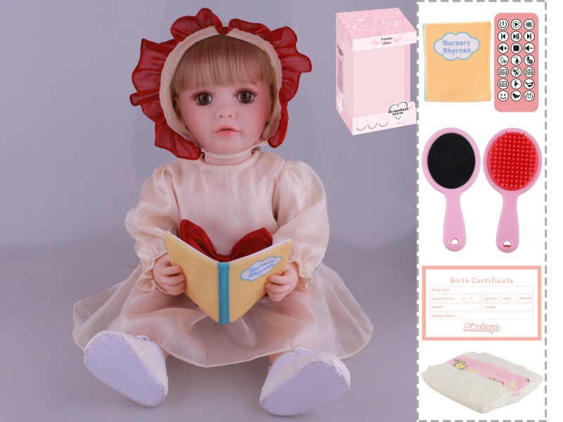 22-Inch Bionic Smart Rebirth Doll, Capable Of Bionic Shaking Of The Head, Raising Of The Hand, Mouth Movement To Speak, Intelligent Dialogue, Recording, Imitating The Tongue, Oral Skills, Dance Music