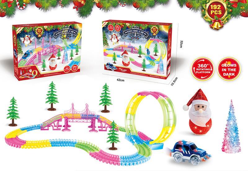 Christmas Theme  Glow-In-The-Dark Rail Car With Light 192PCS