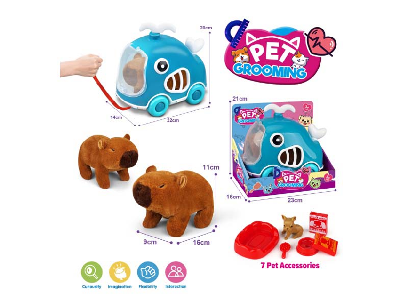 Whale Leash Cart + Electric Plush Otter + Accessories