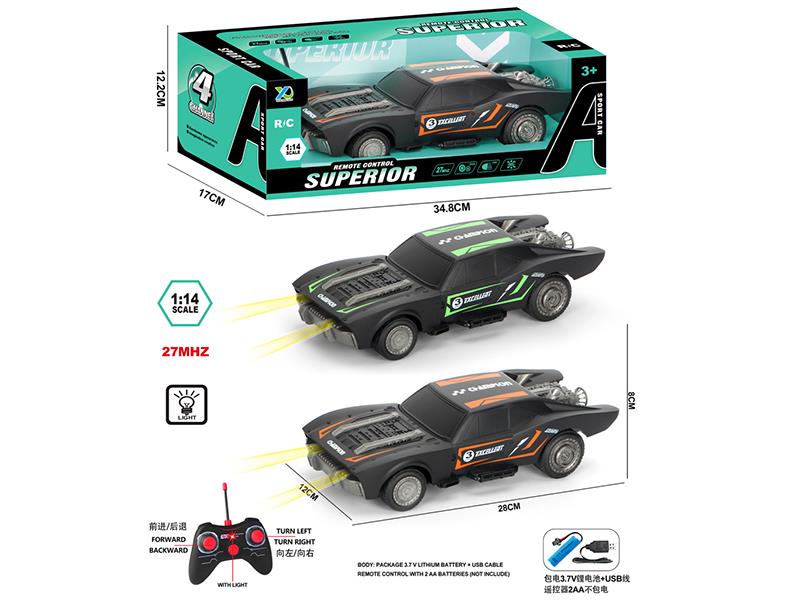 1:14 4CH Remote Control Racing Car With Front Lights(Included Batteries)