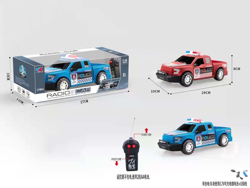 F150 Ford Raptor 1:16 2CH Crack Remote Control Police Car Without Lights Or Music