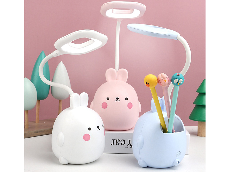 Cute Rabbit Pen Holder Desk Lamp