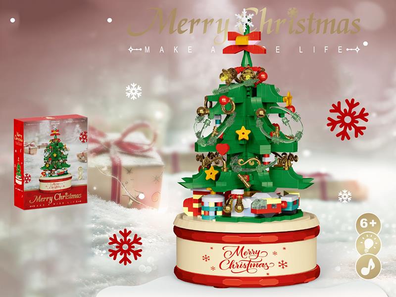 Christmas Tree Music Box Building Blocks With Lights 683pcs