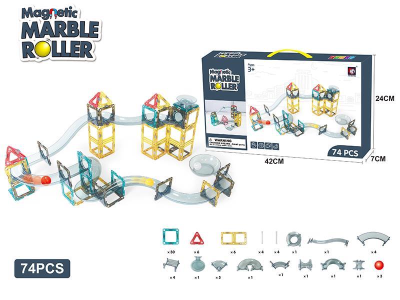 Colorful Crystal Magnetic Tube Building Blocks 74pcs
