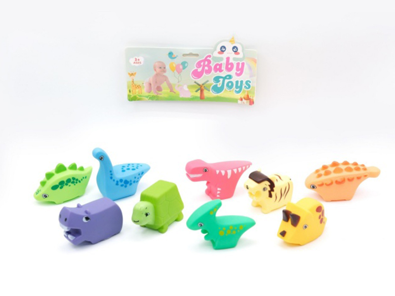 Rubber Square Animals With Bb Whistles