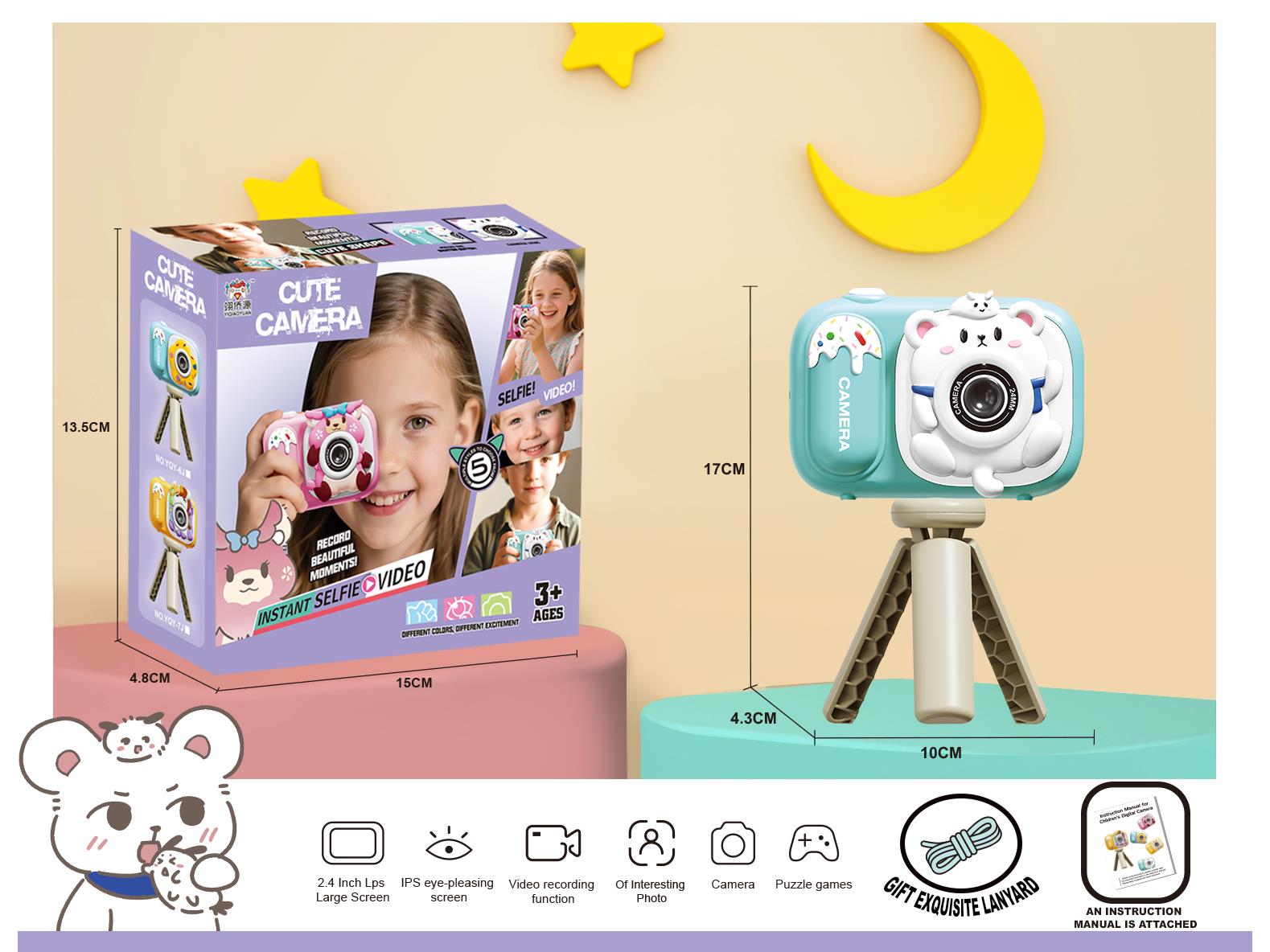 Children'S Camera Can Take Photos, Videos And Play Games (In  Shape Of A Polar Bear)