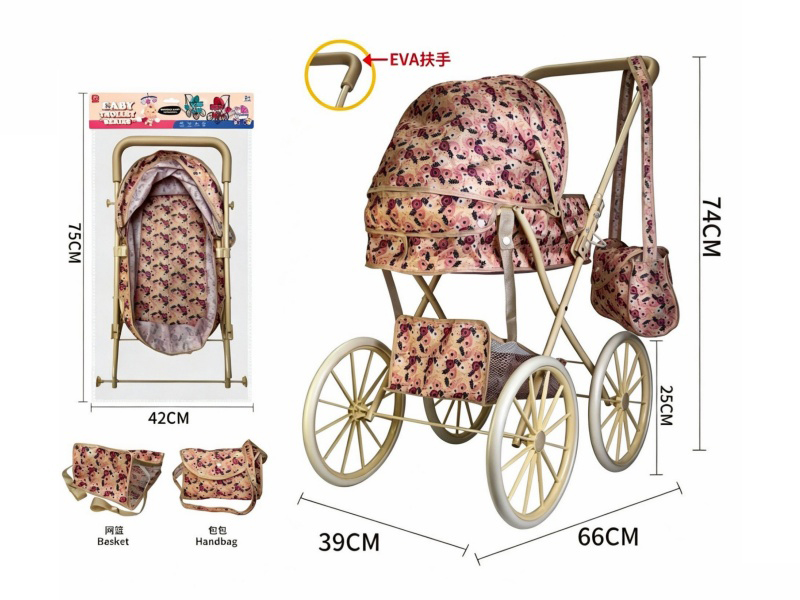 Thick Cloth Iron Stroller Toy(Small Wheel)