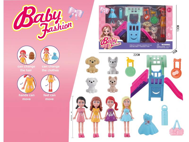 3.5-Inch Dress-Up Doll Park Set