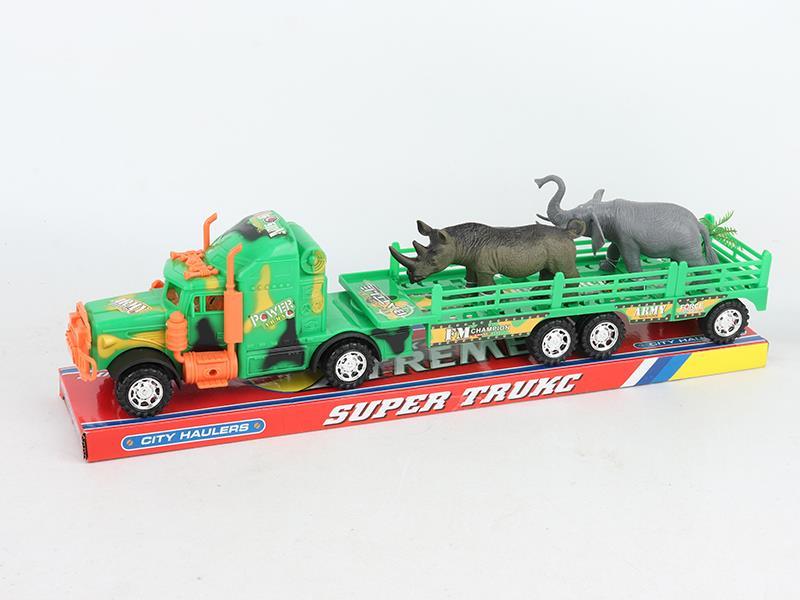 Friction Trailer Truck With Cattle,Elephant
