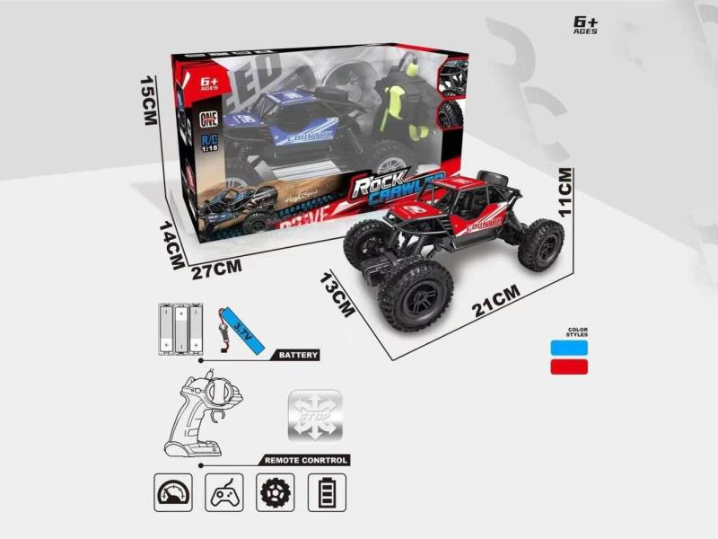 1:18 Four-Way Alloy Remote Control Climbing Off-Road Vehicle (With Power Included) - Equipped With Gun-Shaped Remote Control