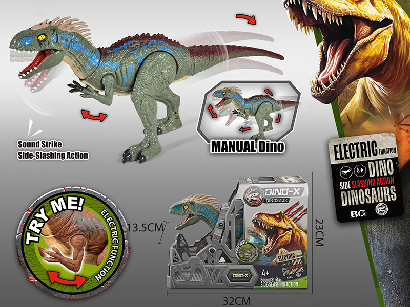 Manual D-Rex Toy With Action, Sound And Lights