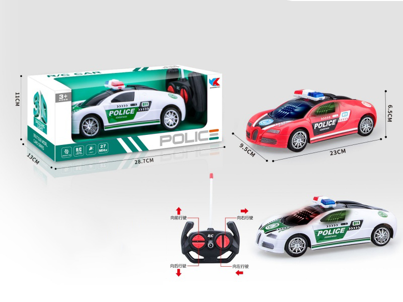 1:18 Bugatti 4CH Remote Control 3D Lighting For Police Car: No Power Included