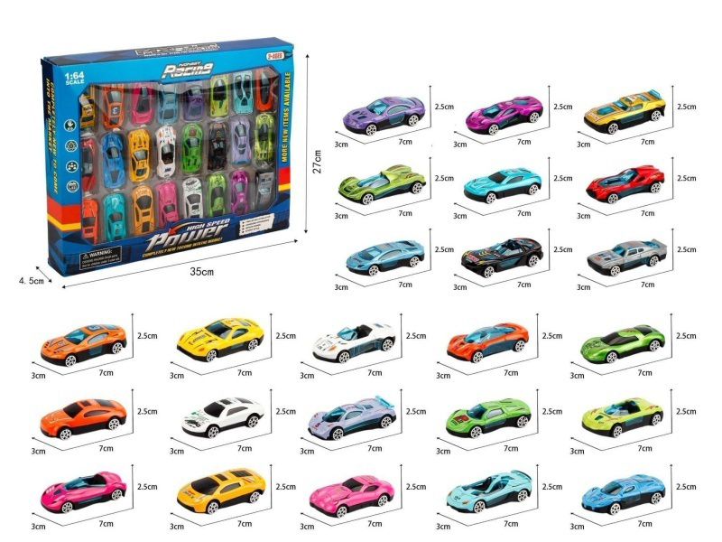 1:64 Alloy Sliding Car (24 Pieces Per Pack)