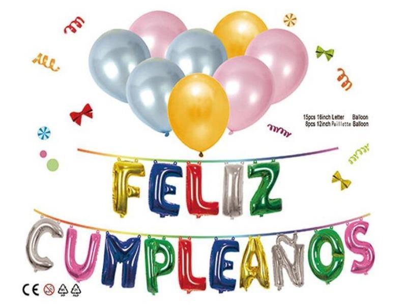 Spanish Birthday Latex Set - Colorful Set