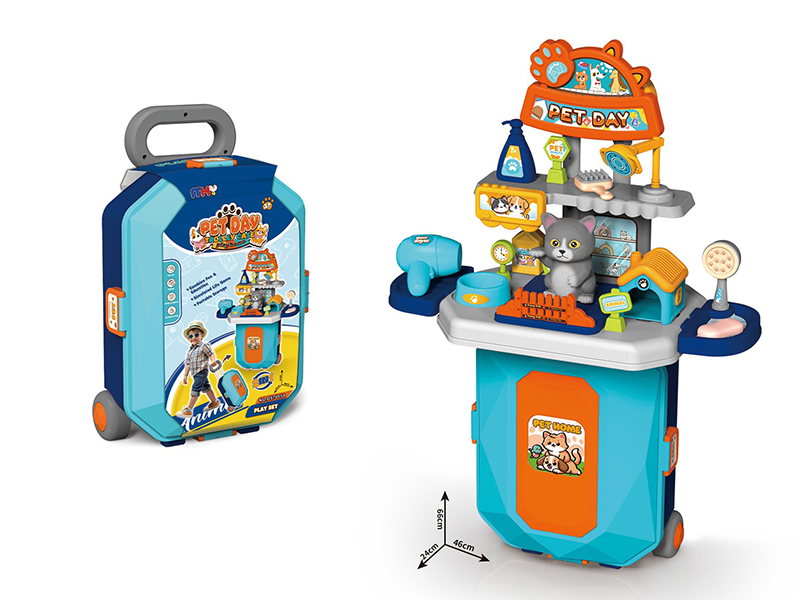 Pet Cat Play Set Trolley Case