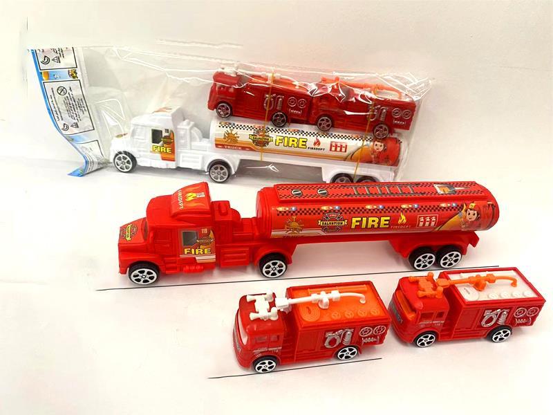 Friction Fire Container+2 Cars