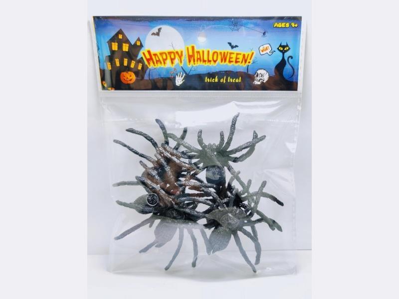 Halloween Medium Black Spider, 6Pcs