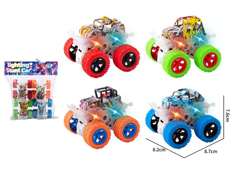 Dual Friction Stunt Graffiti Off-Road Vehicle With Lights 4pcs