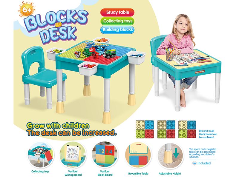 Building Blocks Table( table +1 chairs +  4 rundlet + big and small block board)