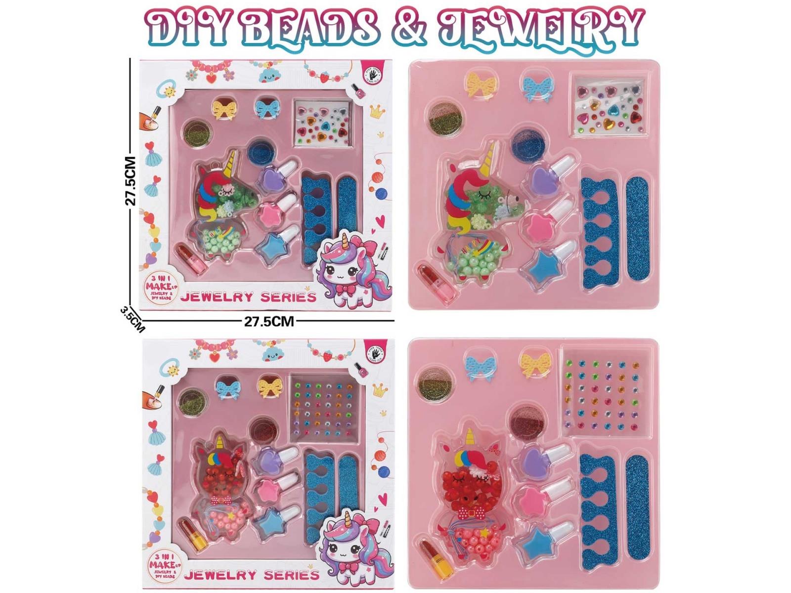 Game Unicorn Crack Bead Bead + Makeup + Jewelry Set Box
