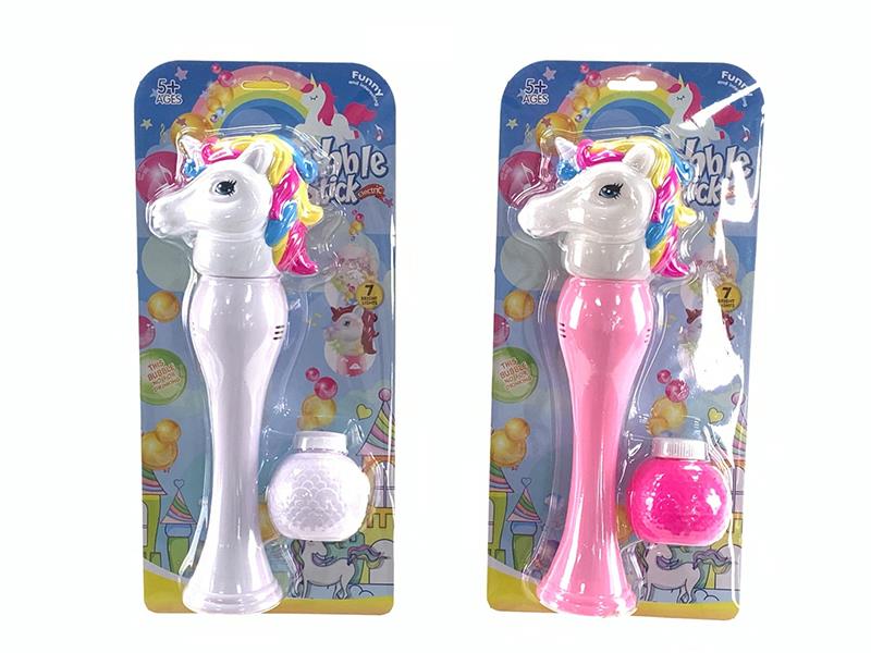 B/O Unicorn Bubble Stick With Lights And Music