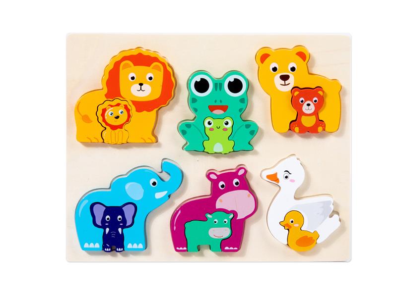 Wooden 3D Puzzle - Animals Matching