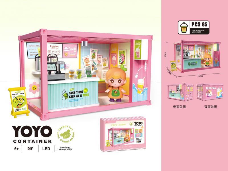 DIY Container Milk Tea Shop With Light