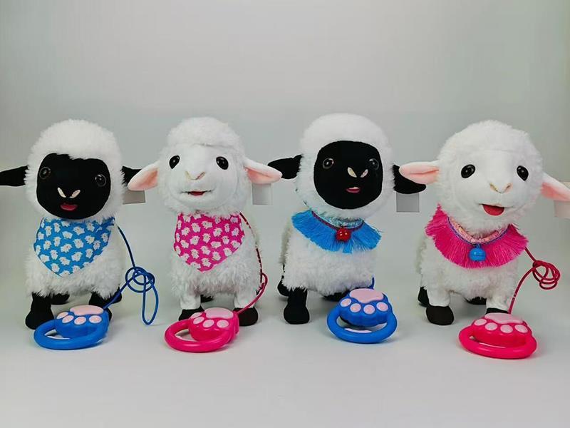 Battery-Operated Plush Electric Toy: Licking Bleating Sheep With Leash, Voice Repetition And Recording Function