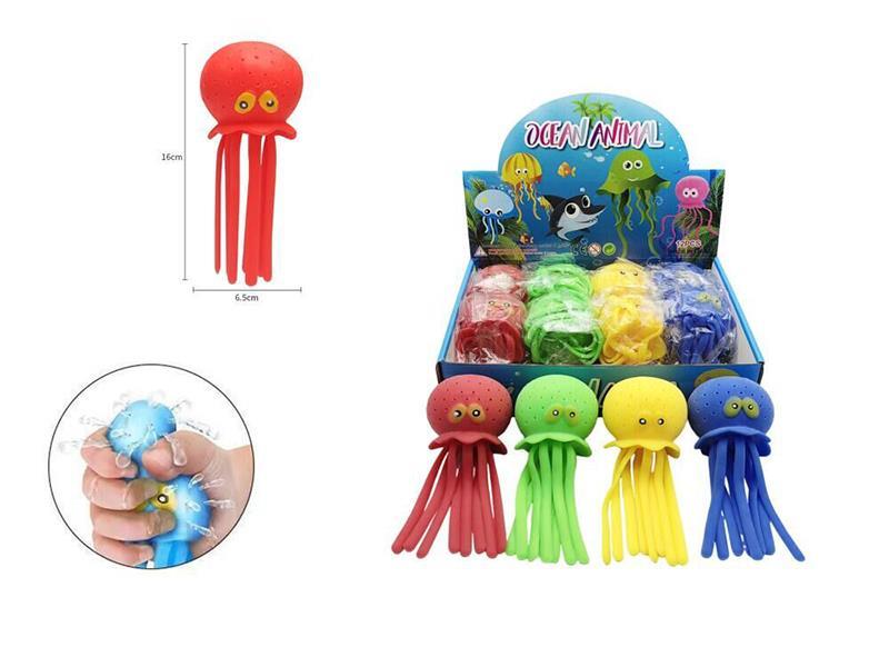 Squeeze And Pinch Fun Release and Stress Relief Toys (Sponge Water-Absorbing Octopus),12 PCS Per Display Box