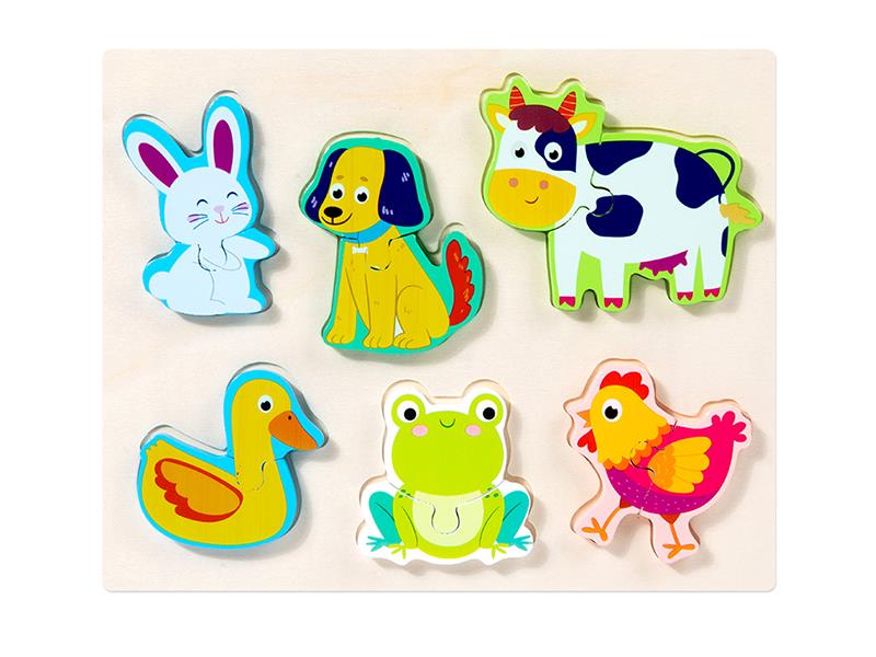 Wooden 3D Puzzle - Farm Animals Matching